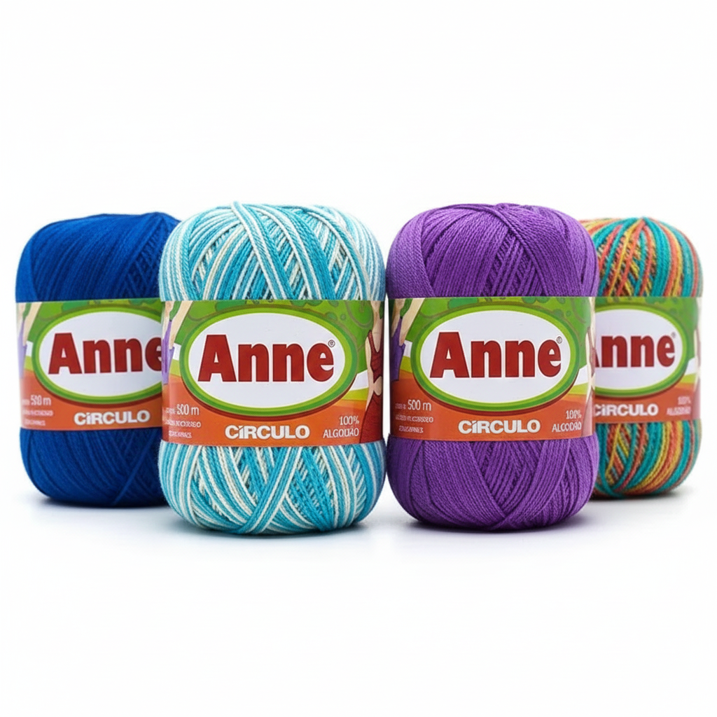 Linha Anne Círculo para Crochê e Tricô Varias Cores